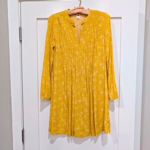 Old Navy Yellow Floral Long Sleeve Dress